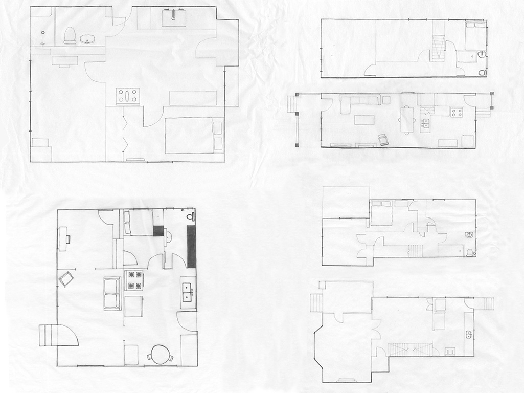 apartments drawn by hand from memory